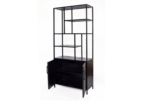 Kapp-riiul YORK must, 90x40xH210 cm