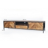 Tv-alus BROOKLYN naturaalne puit / must, 200x40xH45 cm