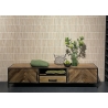 Tv-alus BROOKLYN naturaalne puit / must, 200x40xH45 cm