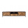 Tv-alus BROOKLYN naturaalne puit / must, 200x40xH45 cm