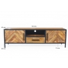 Tv-alus BROOKLYN naturaalne puit / must, 150x40xH45 cm