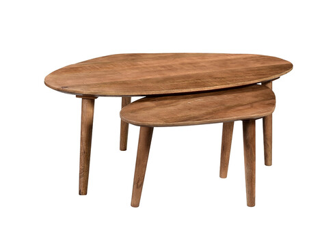 Diivanilaudade komplekt XAVIER naturaalne puit, 2 tk