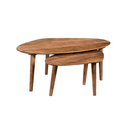 Diivanilaudade komplekt XAVIER naturaalne puit, 2 tk