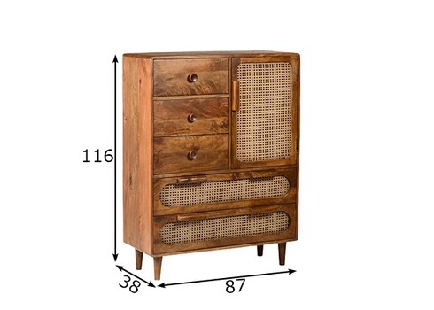 Kapp ANNA naturaalne puit, 87x38xH116 cm