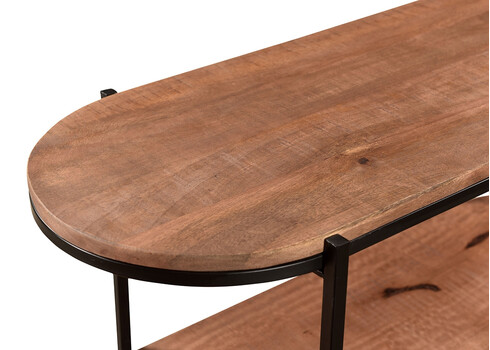 Riiul MILOU naturaalne puit, 140x38xH90 cm