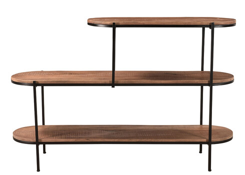 Riiul MILOU naturaalne puit, 140x38xH90 cm