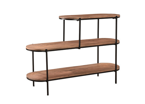 Riiul MILOU naturaalne puit, 140x38xH90 cm