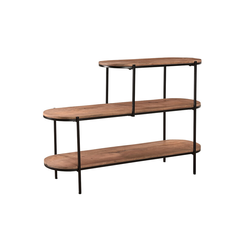 Riiul MILOU naturaalne puit, 140x38xH90 cm