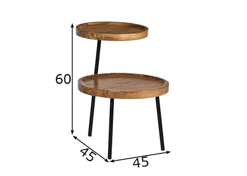 Abilaud RUBY naturaalne puit, 45x45xH60 cm