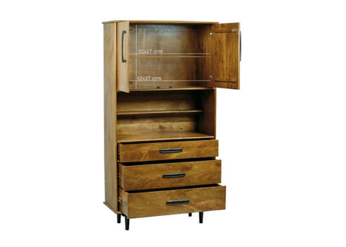 Kapp-riiul ELIAS naturaalne puit, 97x45xH180 cm