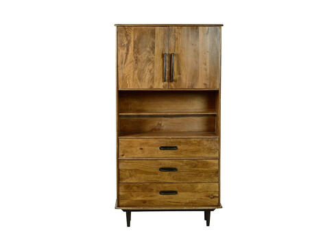 Kapp-riiul ELIAS naturaalne puit, 97x45xH180 cm