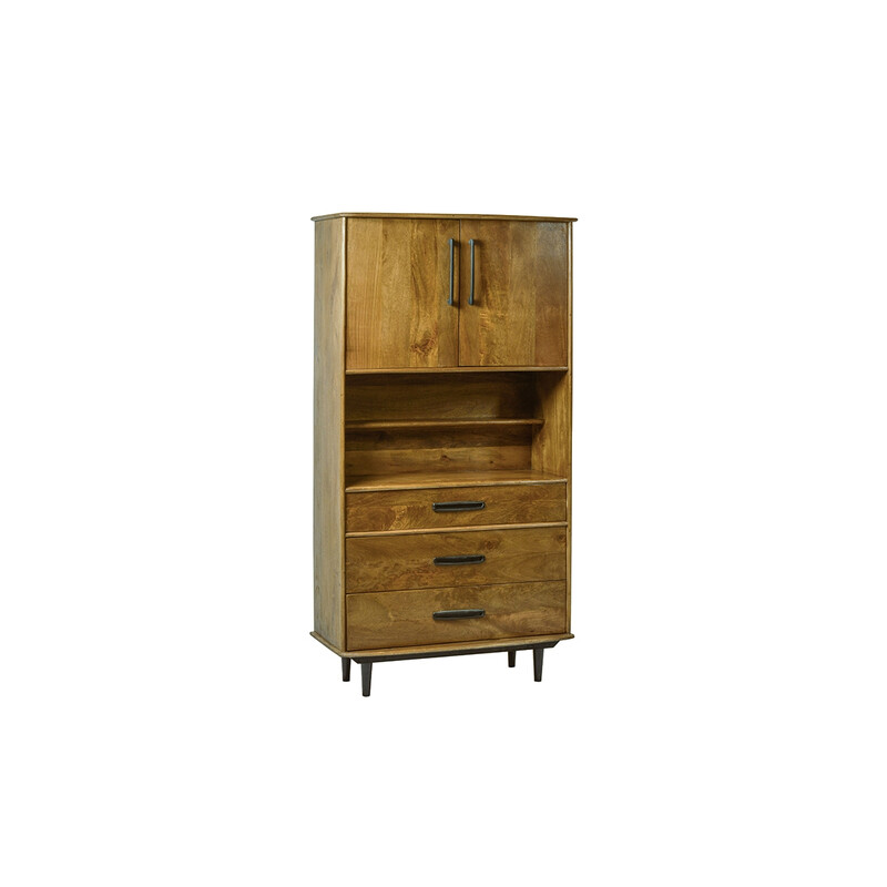 Kapp-riiul ELIAS naturaalne puit, 97x45xH180 cm