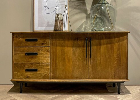 Kummut ELIAS naturaalne puit, 152x45xH80 cm