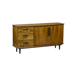 Kummut ELIAS naturaalne puit, 152x45xH80 cm