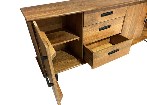 Kummut ELIAS naturaalne puit, 200x45xH80 cm