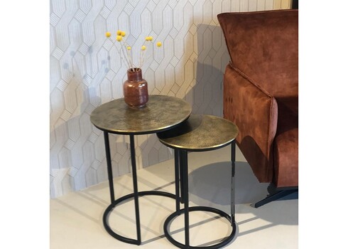 Diivanilaudade komplekt CAST IRON kuldne / must, 2 tk