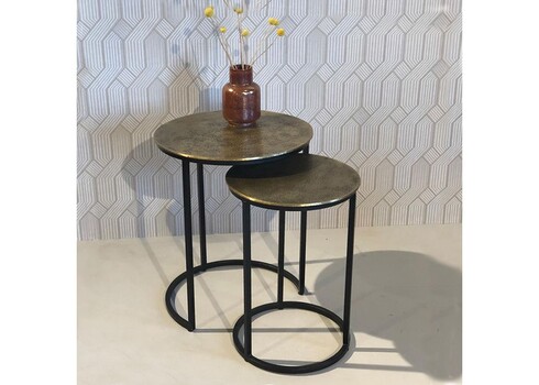 Diivanilaudade komplekt CAST IRON kuldne / must, 2 tk