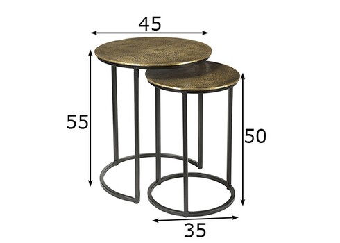 Diivanilaudade komplekt CAST IRON kuldne / must, 2 tk