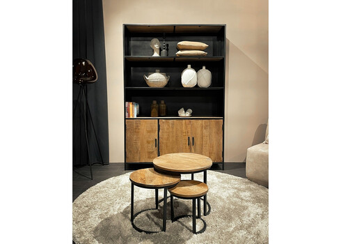 Kapp-riiul STURDY must / naturaalne pruun, 120x40xH200 cm