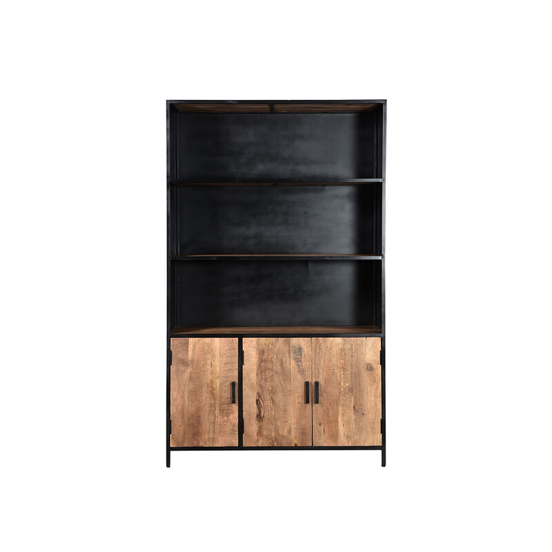 Kapp-riiul STURDY must / naturaalne pruun, 120x40xH200 cm