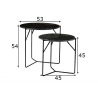 Diivanilaudade komplekt MARBLE must, 2 tk
