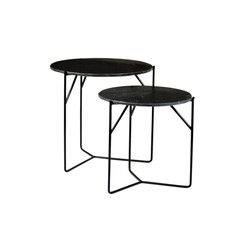 Diivanilaudade komplekt MARBLE must, 2 tk