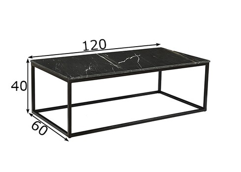 Diivanilaud MARBLE must, 120x60xH40 cm