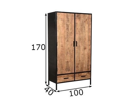 Kapp STURDY must / naturaalne pruun, 100x40xH170 cm