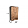 Kapp STURDY must / naturaalne pruun, 100x40xH170 cm