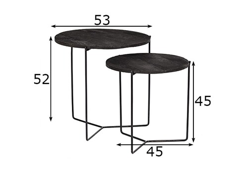 Diivanilaudade komplekt MASON must, 2 tk
