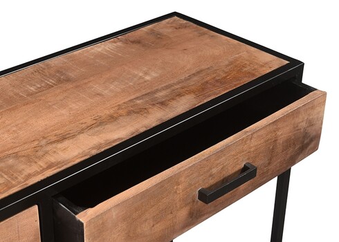 Konsoollaud STURDY naturaalne pruun / must, 120x35xH80 cm