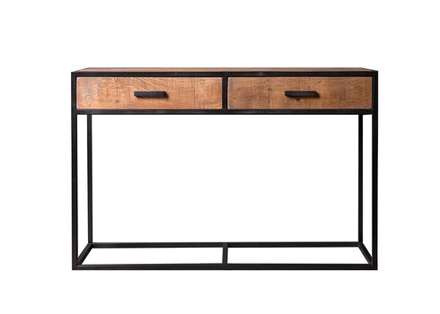 Konsoollaud STURDY naturaalne pruun / must, 120x35xH80 cm