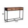 Konsoollaud STURDY naturaalne pruun / must, 120x35xH80 cm