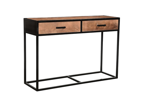 Konsoollaud STURDY naturaalne pruun / must, 120x35xH80 cm