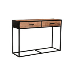 Konsoollaud STURDY naturaalne pruun / must, 120x35xH80 cm