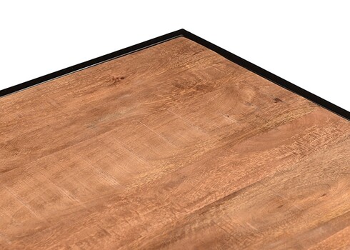 Diivanilaud STURDY naturaalne pruun / must, 120x70xH45 cm