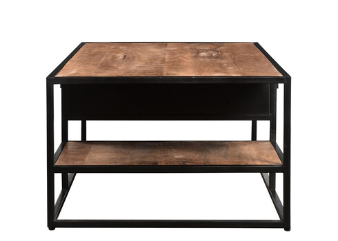 Diivanilaud STURDY naturaalne pruun / must, 120x70xH45 cm