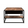 Diivanilaud STURDY naturaalne pruun / must, 120x70xH45 cm