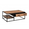 Diivanilaud STURDY naturaalne pruun / must, 120x70xH45 cm