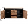 Kummut STURDY naturaalne pruun / must, 150x40xH85 cm