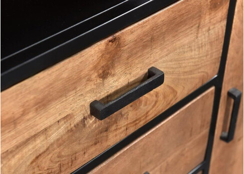 Kummut STURDY naturaalne pruun / must, 150x40xH85 cm