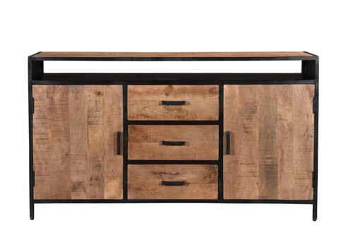 Kummut STURDY naturaalne pruun / must, 150x40xH85 cm