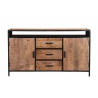 Kummut STURDY naturaalne pruun / must, 150x40xH85 cm
