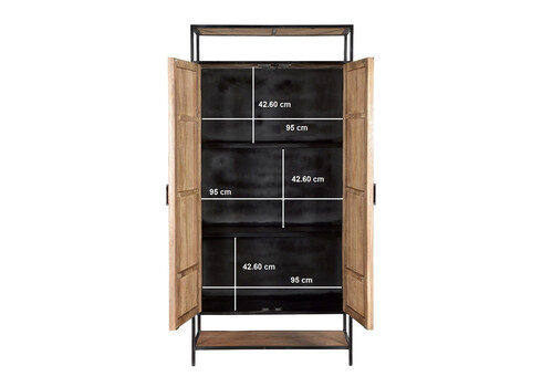 Kapp STURDY naturaalne pruun / must, 100x40xH210 cm