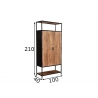 Kapp STURDY naturaalne pruun / must, 100x40xH210 cm