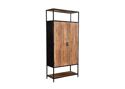 Kapp STURDY naturaalne pruun / must, 100x40xH210 cm
