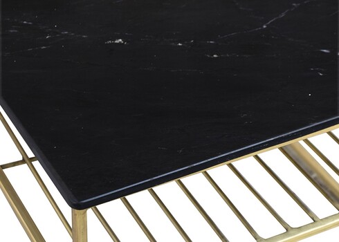 Diivanilaud DIAN must / kuldne, 55x55xH40 cm