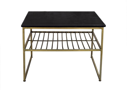 Diivanilaud DIAN must / kuldne, 55x55xH40 cm