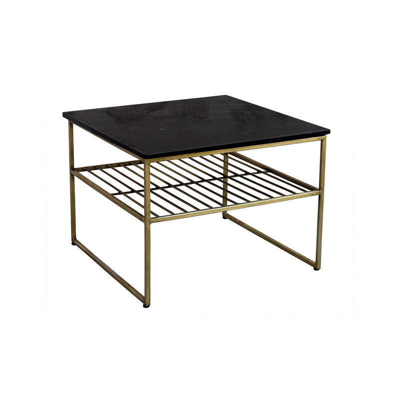 Diivanilaud DIAN must / kuldne, 55x55xH40 cm