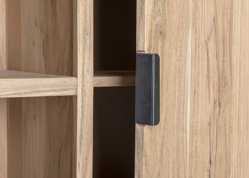 Kapp-riiul OSLO hele puit / must, 86x40xH155 cm